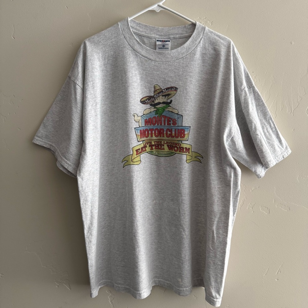 Men’s Vintage Monte’s Motor Club Mezcal T Shirt - Off White XL
